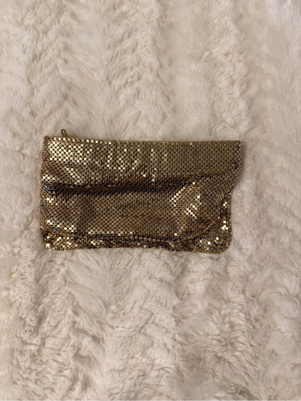 Whiting & Davis Gold Sequin Mesh Clutch